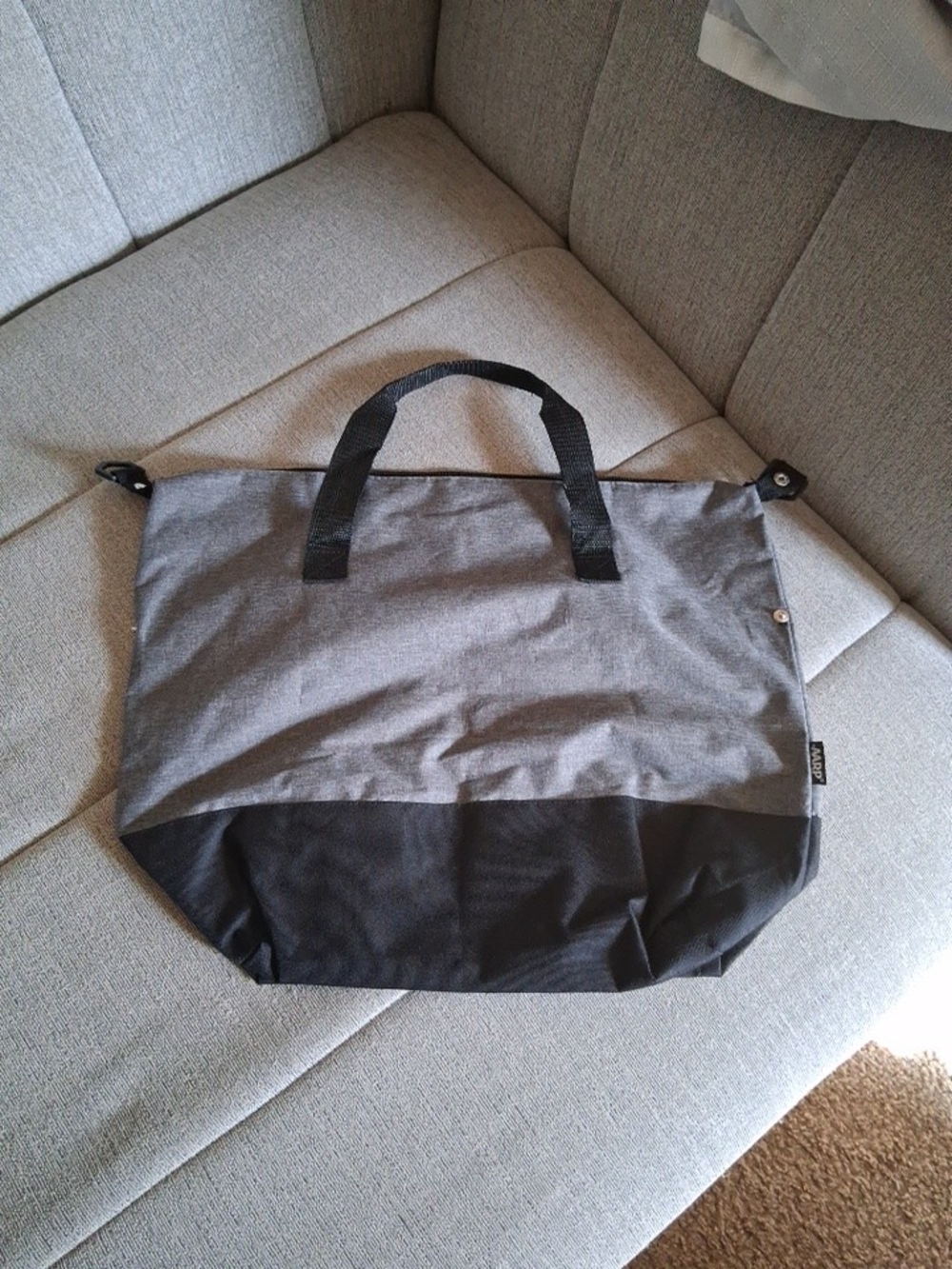 AARP Gray and Black Women's Travel Tote Bag with Top Handles, Like New
